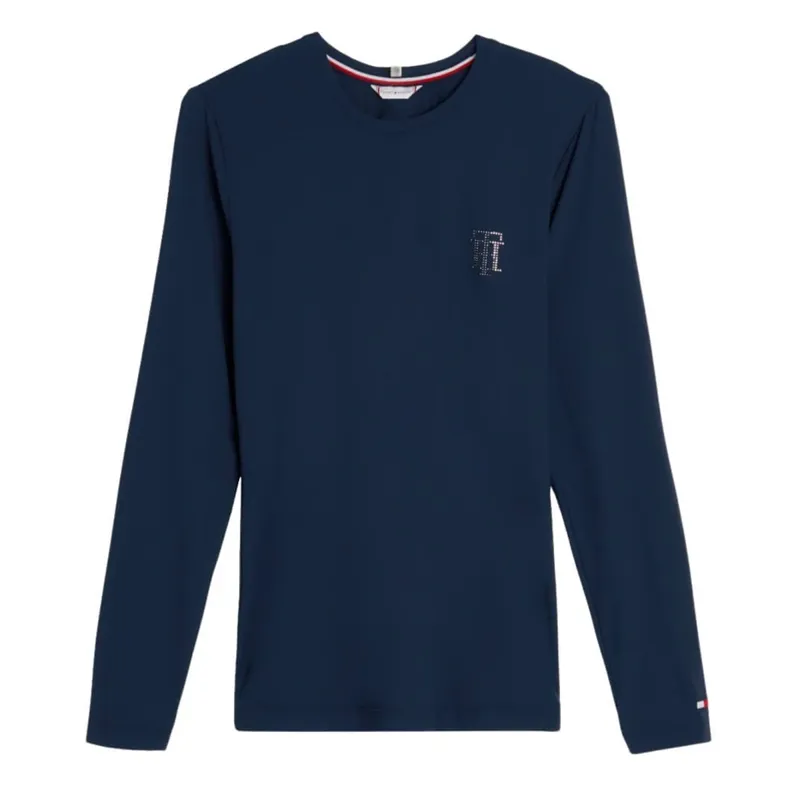 Tommy Hilfiger Women's Rhinestone Performance Long Sleeve T-Shirt - Desert Sky